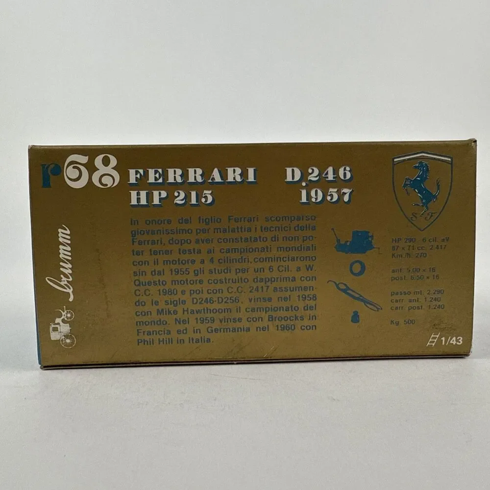 Brumm 1:43 1957 Ferrari D246 HP215 R68 Red #2